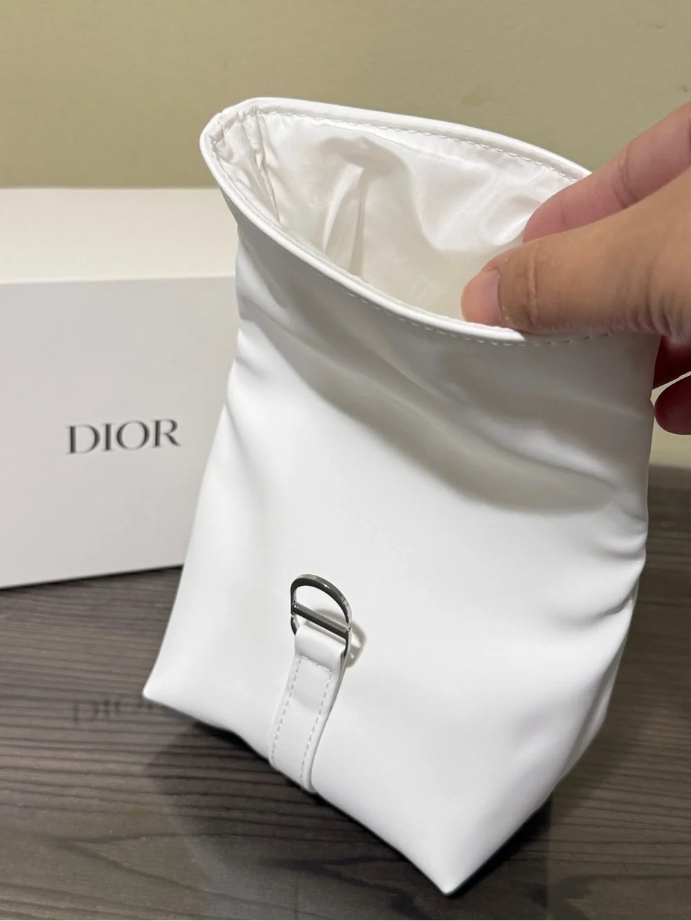 Dior white pouch bag